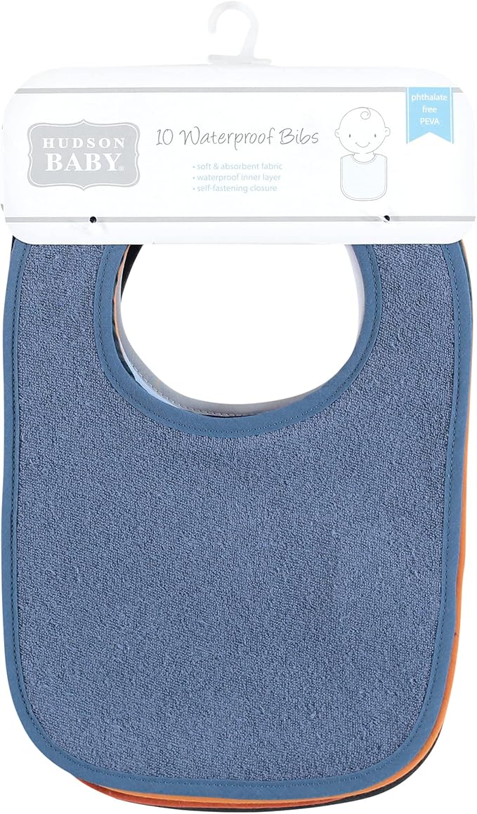 Hudson Baby Unisex Baby Drooler Bib With Waterproof Lining