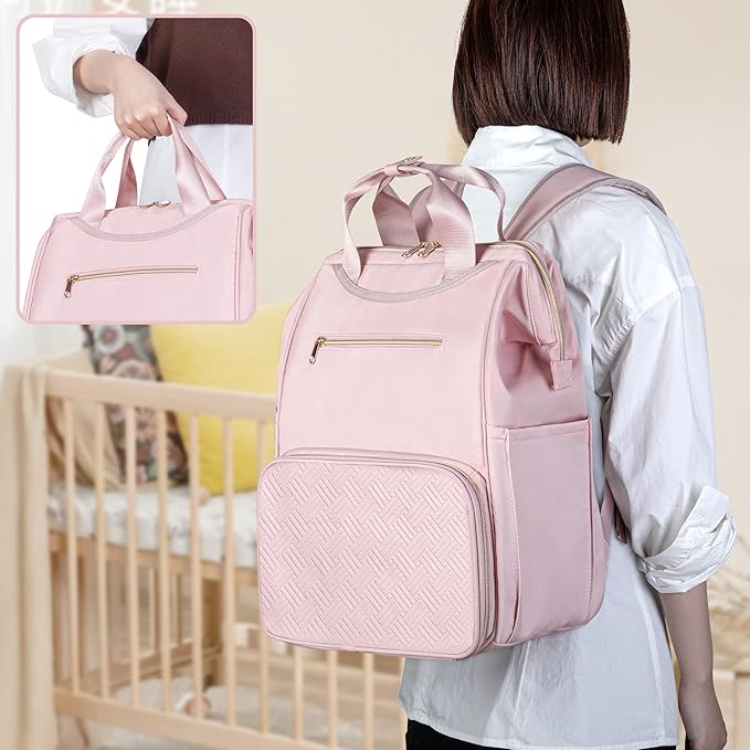Fasrom Wearable Breast Pump Bag Backpack with Cooler and Pump Tote Bag, Compatible with Momcozy, Medela and Elvie Hands Free Pumps, Pink (Patent Design)