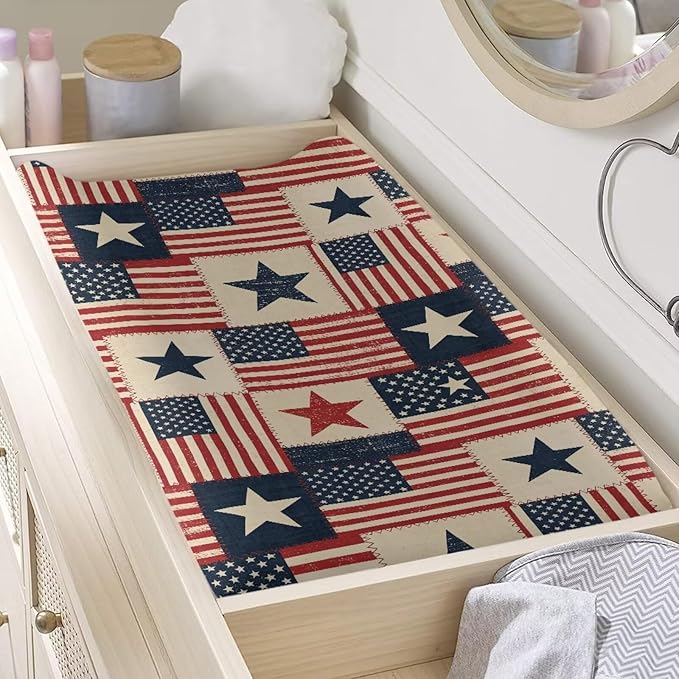 250 Year American Anniversary Flag Baby Changing Pad Cover 250 Anniversary USA Diaper Changing Pad Cover American Flag 32''*16'' Baby Girl Nursery Decor