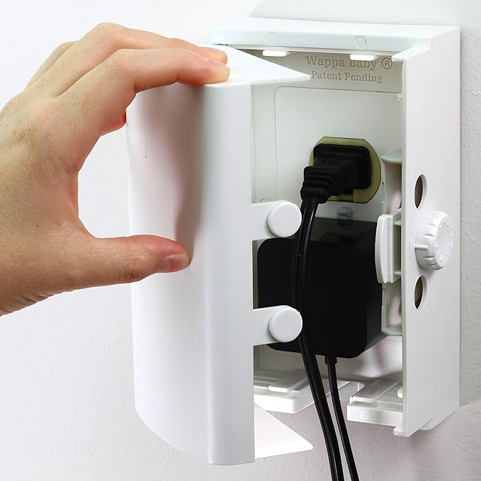 Outlet Cover BOX Baby Proofing (1-Pack) Patented Dual-Lock for Much Better Toddler Proofing, Easy Operation, Simple 3 Step Install with Included Screws. Provides Extra Space Inside for Plugs,Adapters