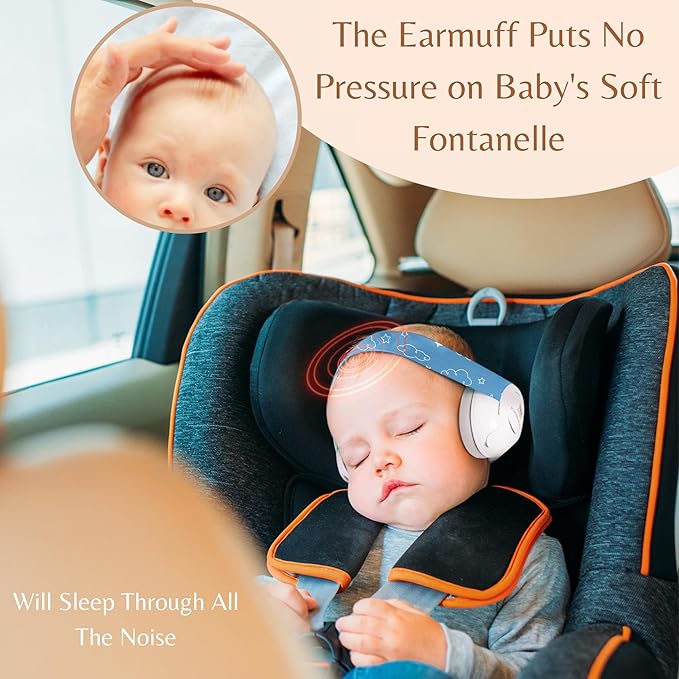 Baby Noise Cancelling Headphones - Soundproof Ear Muffs for Sleep 0-24 Months