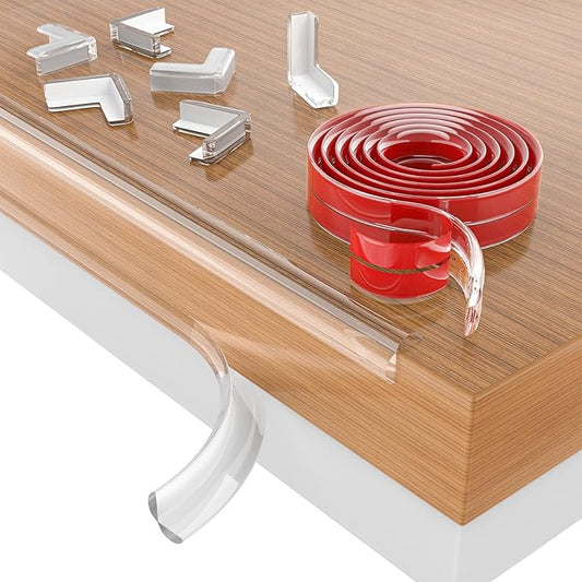 Clear Corner Protector 20ft(6M) with 4 Corners,Corner Protector Baby Proofing,Furniture Corner Guard & Edge Safety Bumpers, Soft Edge Protector with Upgraded Pre-Taped Strong Adhesive