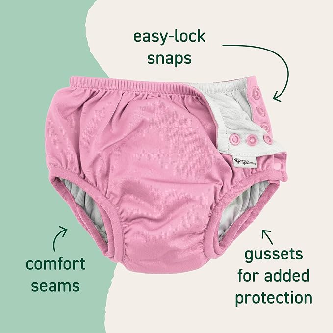 green sprouts Baby Toddler Eco Snap Swim Diaper - Pink - 12mo