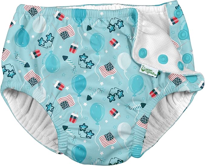 i play. by green sprouts baby-girls Ruffle Snap Reusable Absorbent Swimsuit Diaper