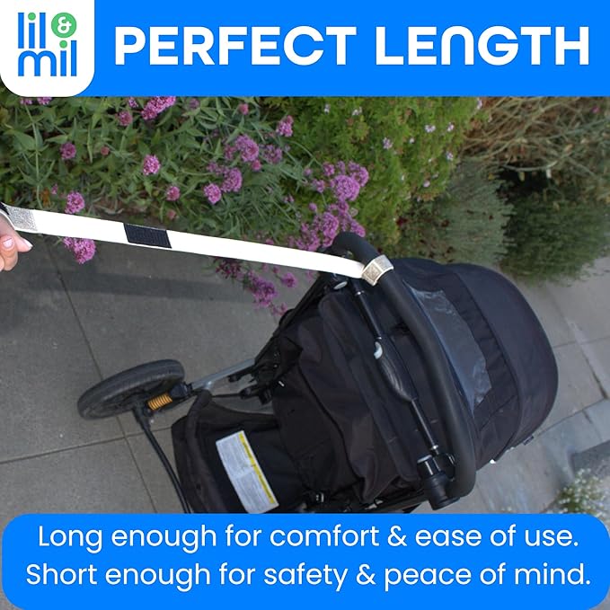 Lil & Mil Stroller Leash - Stroller Wrist Safety Strap Perfect for Jogging, Travel, and Hilly Walks - Universal Stroller Accessory, Durable & Comfortable - Take Stroller Safety to the Next Level