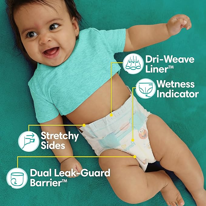 Pampers Diapers - Baby Dry - Size 4, 28 Count, Absorbent Disposable Infant Diaper (Packaging May Vary)