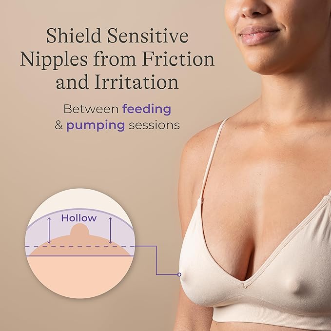 Lansinoh Silver Nursing Cups | 999 Pure Silver Reusable Nipple Shields for Breastfeeding | Worn Between Feeds for Soothing Protection of Sore Nipples, Regular Size