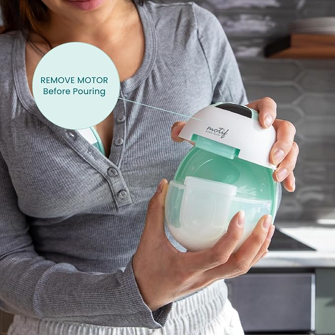 Motif Medical Aura Glow Hands-Free Breast Pump for Breastfeeding - Portable Breast Pump w/Inbuilt Nightlight & Wet-Dry Bag - Lightweight, Wireless Hospital Grade Pump w/ 5 Flange Sizes