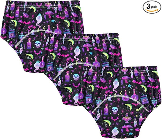 Baby Boys Potty Training Toilet Pants Reusable Sleep Boxer Briefs Underwear for Toddler Boys 5T Cute Witchy Icons Like Magic Potions and Mushrooms with Fire