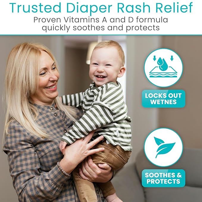 ViveCare A&D Ointment - Skin Protectant & Healing Lotion for Baby, Adult, Seniors - Soothing Cream for Diaper Rash Prevention, Skin Irritation, Burns, Cuts, Scrapes (4oz)