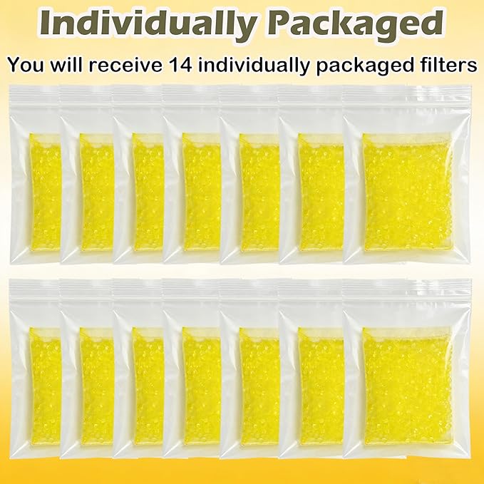 14 Pack Diaper Pail Odor Absorber Refills for Munchkin Step and Pall Diaper Pails, Odor Eliminator Filter Refills for Puck Baking Soda Cartridge (Lemon)