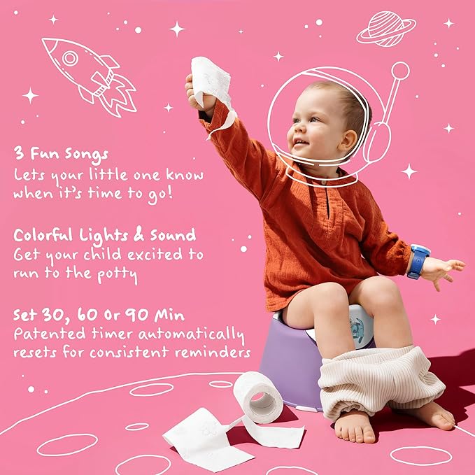 Potty Watch for Kids Potty Training - Potty Training Watch with 3 Fun Flashing Lights and Music - Water-Resistant Watch - Potty Watch Remind Kids Every 30, 60 or 90 Minutes - Blue