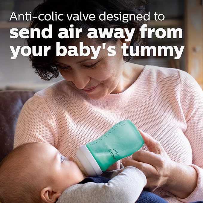 Philips AVENT Natural Baby Bottle with Natural Response Nipple, Teal Baby Gift Set, SCD837/02 (Pack of 24)
