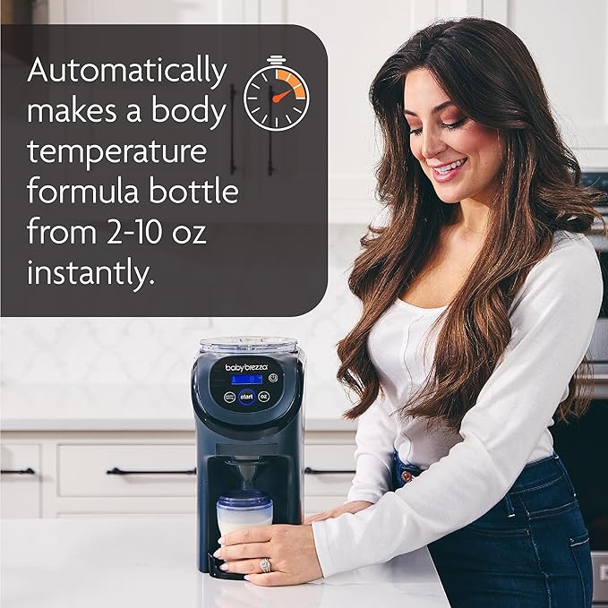 Baby Brezza Formula Pro Mini Baby Formula Mixer Machine Fits Small Spaces and is Portable for Travel– Bottle Makers Makes The Perfect Bottle for Your Infant On The Go, Charcoal