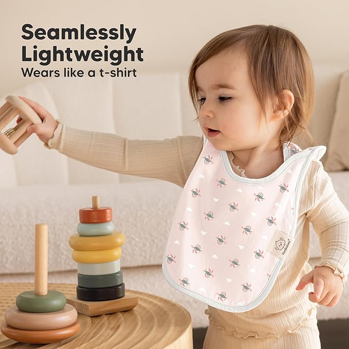 KeaBabies 8-Pack Bibs for Baby Girl, Boy - Pullover Large Baby Bibs for Drooling and Teething Infant, Newborn,Soft & Absorbent Organic Cotton,Long Torso Coverage Keep Toddler Clean & Dry(Marine Muse)