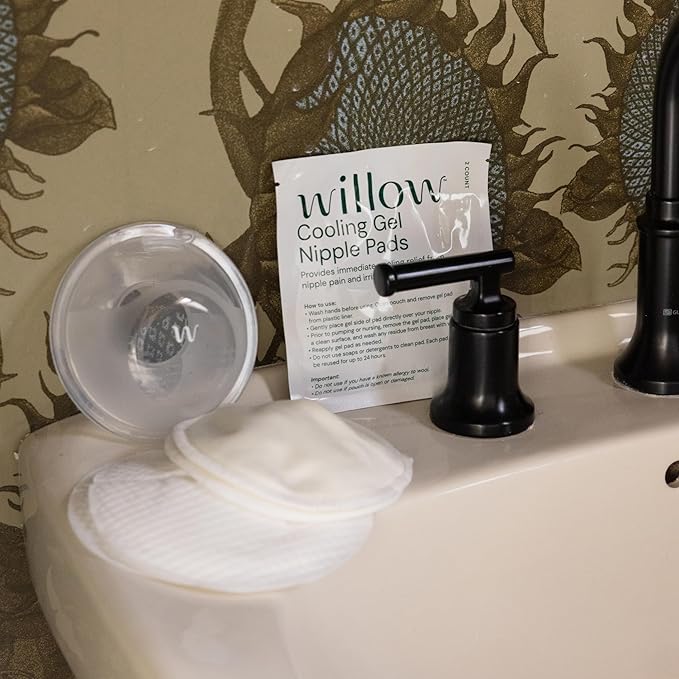 Willow - Breastfeeding Care Kit - Includes Catch- All Cups, Gel Nipple Pads, Resusable & Disposable Breast Pads - Free Feeding Course & Lacation Support - Breastfeeding Essentials for Postpartum