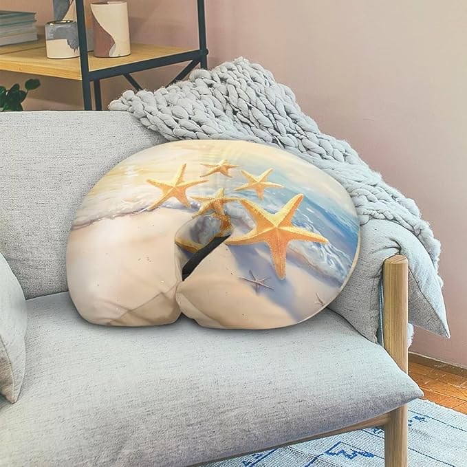 Sand Beach Starfish Ultra Soft Nursing Pillow Cover with Hidden Zipper Skin-Friendly Removable Slipcover for Breastfeeding Support Pillows Infant Feeding Cover for Home Car Decor