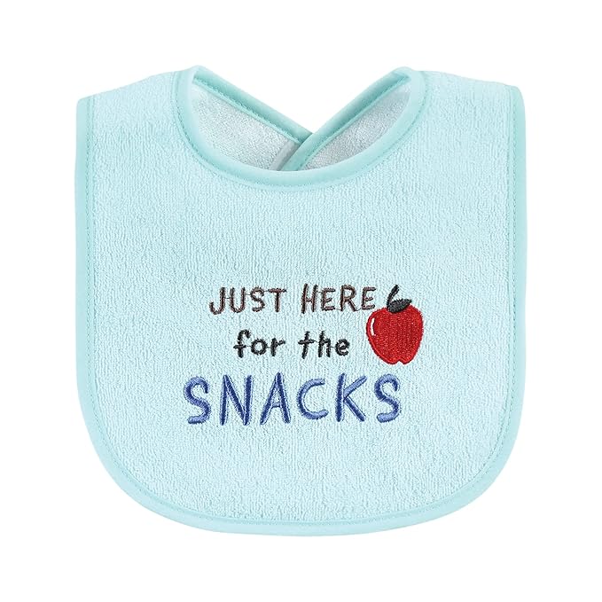 Hudson Baby Unisex Baby Cotton Terry Drooler Bibs with Fiber Filling, Wild One, One Size