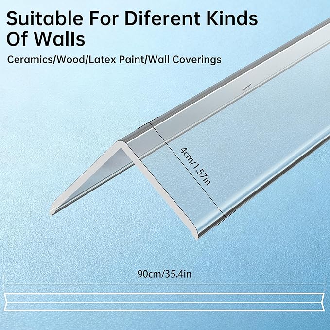 CHIDU Corner Guard, Pre-Drilled Clear Wall Corner Protector with Screws, L-Shaped Thickened Edge Protection for Sharp Wall, Door Frame, Table, Countertop - 4 PCS x 35.4" L x 1.57" W