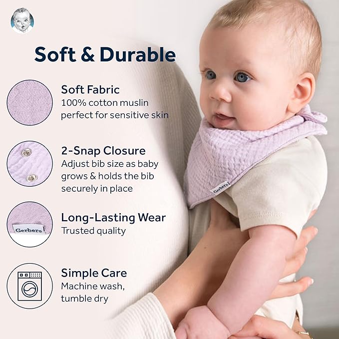 Gerber Baby Muslin Bandana Bibs