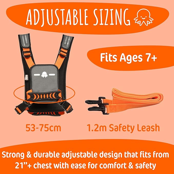 Hobble De Hoo XL Autism Safety Harness for Kids & Teens 7+ | Walking Safety Vest with Grab Handles & Reflective Strips