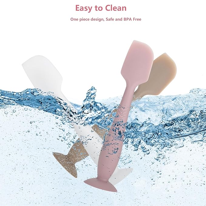 3-Pack Baby Diaper Cream Spatula - Baby Diaper Rash Cream Applicator for Butt Paste - Diaper Cream Brush for Newborn Essentials (grey, pink, green)
