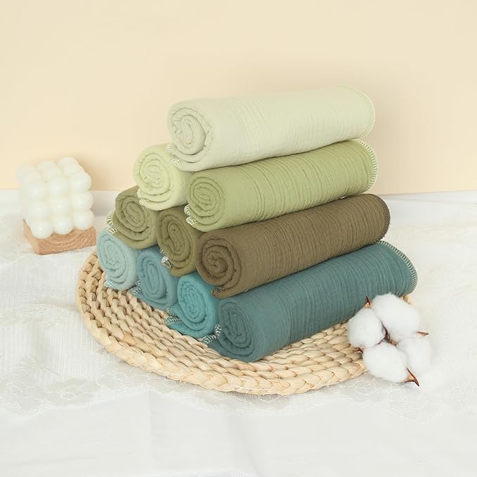 Muslin Burp Cloths 19" x 9", Baby Burping Clothes, Large Extra Soft Absorbent for Unisex Newborn Boys and Girls, 14-Pack