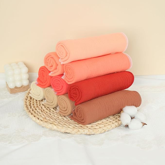 Muslin Burp Cloths 19" x 9", Baby Burping Clothes, Large Extra Soft Absorbent for Unisex Newborn Boys and Girls, 14-Pack