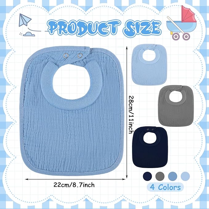 Twistover Newborn Bibs Feeding Bibs for Drooling and Teething Comfy Neck Baby Bib with Padded Absorbent Collar