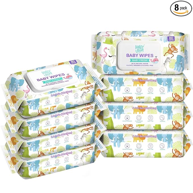 Baby Wipe Wet Wipes, Baby Wipes Unscented, 8 Packs, 640 Count