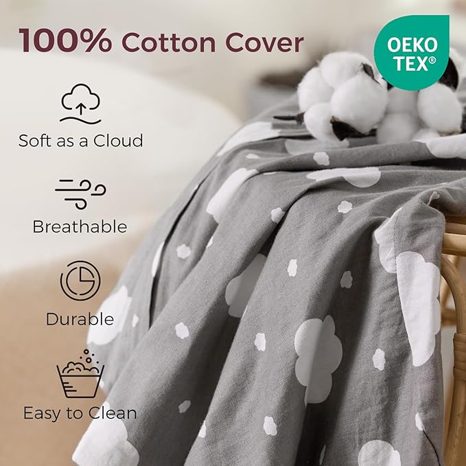 Momcozy Nursing Pillow Cover for Memory Foam Pillow- Pioneering Safety Fence - Plus Size Breastfeeding Pillow for Ergonomic Comfort & Support-Easier and Healthier Nursing, Cotton Cover Only
