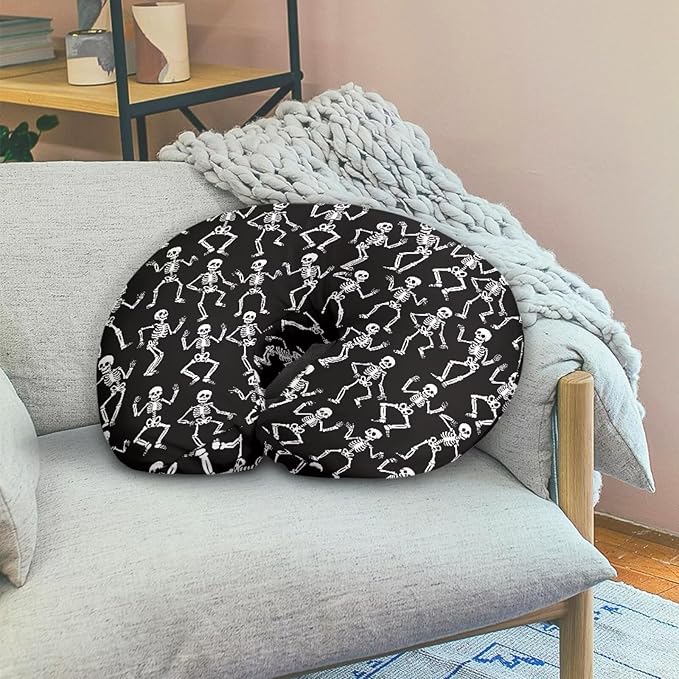 Skeleton Nursing Pillow Cover, Baby Shower Pillow Covers for Bottle and Breastfeeding, Breast Feeding Pillows for Babies Girls Boys