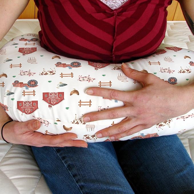 Farm Animals Life Baby Nursing Pillow Covers for Boy Girl Tractor Barn Pig Cow Lamb Hen Duck Soft Nursing Slipcovers for Breastfeeding Pillows Farmyard Stretchy Removable Covers for Newborn Infant