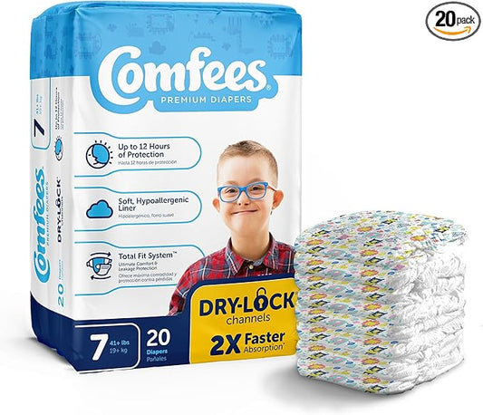 Comfees Baby Baby Diaper Size 7, Over 41 lbs. CMF-7, 20 Ct