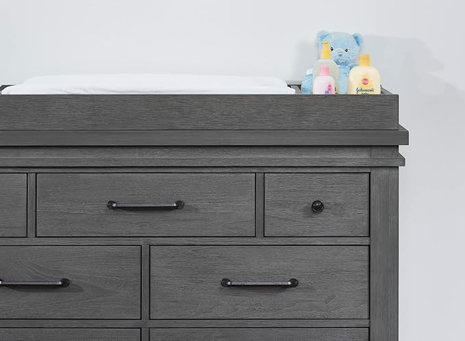 Soho Baby Hampton Premium Changing Topper for 7-Drawer Dresser, Canyon Gray
