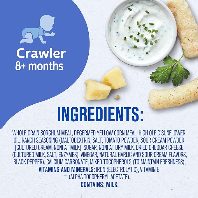 Gerber Snacks for Baby Lil Crunchies, Ranch, 1.48 Ounce (Pack of 6)