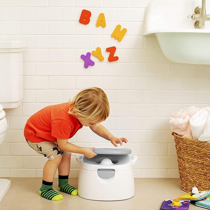 Munchkin® Arm & Hammer Multi-Stage 3-in-1 Potty Seat, (Potty Chair, Trainer Ring and Step Stool), Grey