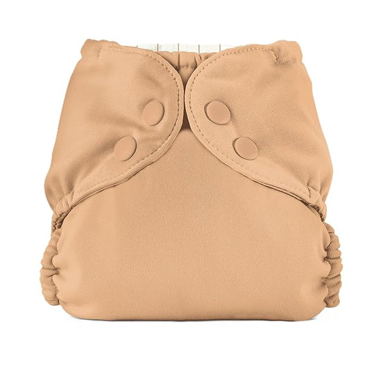 Esembly Cloth Diaper Cover - Reusable Swim Diaper, Waterproof, Breathable - Adjustable Outer Layer Over Absorbent Inner for Blowout Protection - Sepia, Size 2 (18-35lbs)