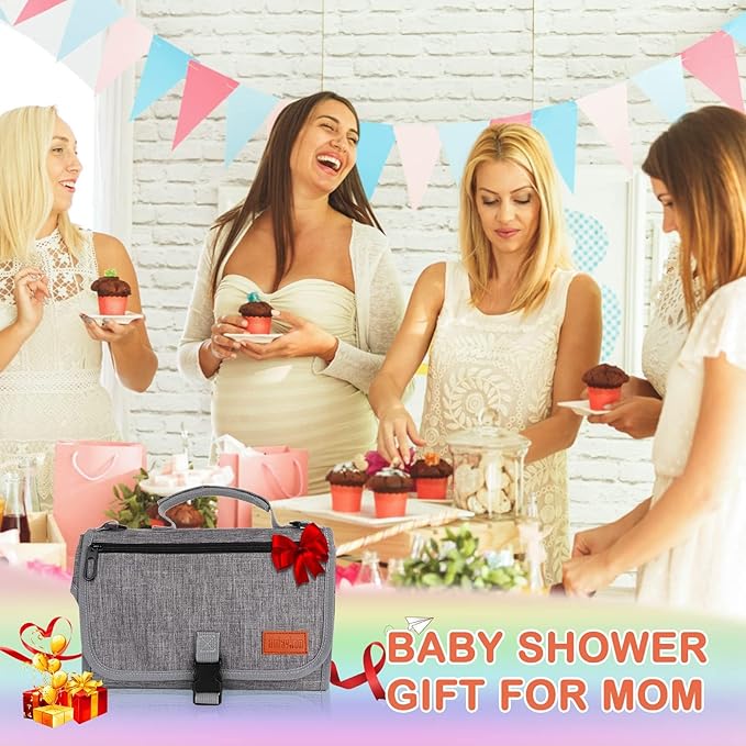 Baby Changing mat, Portable Nappy Changing mat Detachable Waterproof Foldable Travel Changing Mat with Storage Pockets, Shower Gifts (Size:55 * 78cm)