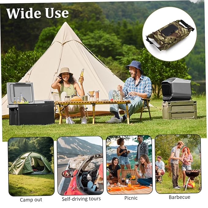 Camping Wipes Dispenser, Waterproof Canvas Toilet Paper Case with Press Lid, Portable Refillable Hanging Wipe Holder, Travel Wipes Case for Camping Hiking (Camouflage)