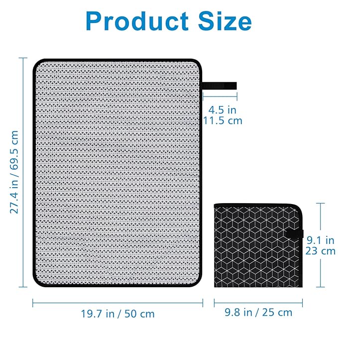Accmor Portable Diaper Changing Pad, Waterproof Baby Changing Mat, Foldable Portable Travel Changing Pads for Baby, Black