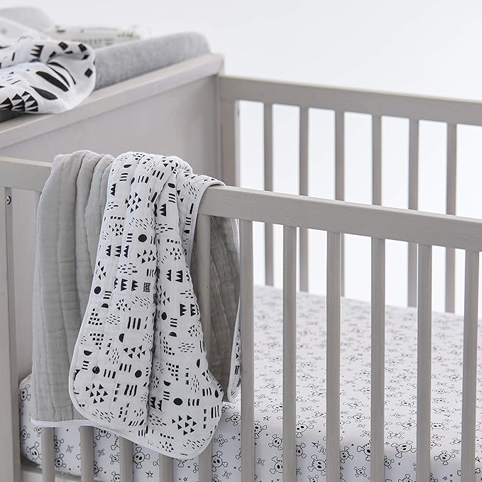 HonestBaby Organic Cotton Changing Pad Covers (Set of Two), Gray Heather, One Size