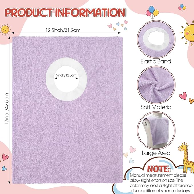 Foaincore 6 Pcs Pullover Baby Bibs Cotton Terry Toddler Absorbent Infant for Feeding and Drooling Towel Bib (Gentle Colors)