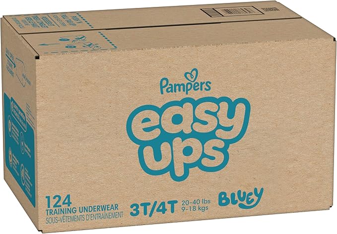 Pampers Training Pants - Easy Ups Boys & Girls Bluey - Size 3T-4T, 124 Count, Children's Potty Underwear (Packaging May Vary)