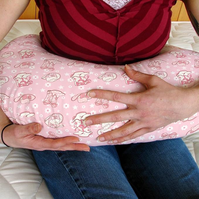 Pink Floral Bows Cowgirl Boots Hat Baby Nursing Pillow Covers for Girl Boho Western Cowgirls Stars Nursery Slipcover for Breastfeeding Pillows Country Soft Stretchy Removable Cover for Newborn Infant