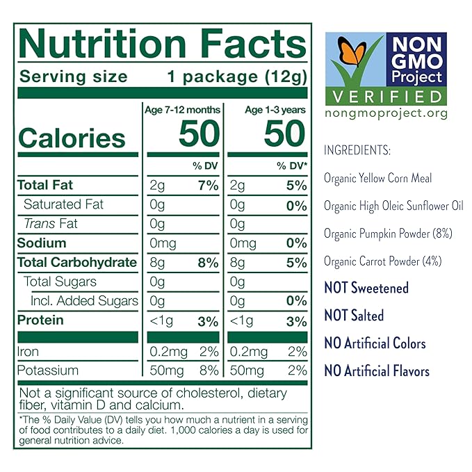 Little Bellies Organic Pumpkin Round-a-Bouts Baby Snack (Pack of 18 x 0.42 oz Individual Packs)