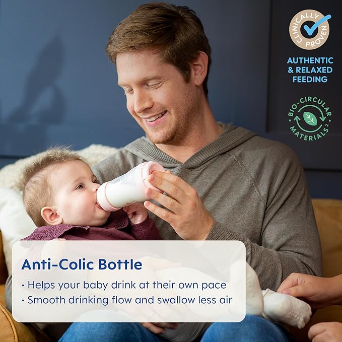 MAM Easy Start Anti-Colic Baby Bottles, 9 oz (2 Count) & Nipples Mixed Flow Pack - Slow Flow Level 1 & Medium Flow Level 2, Fits All MAM Bottles (4 Count)