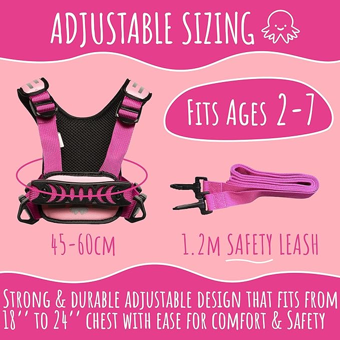 Hobble De Hoo Autism Safety Harness with leash for Kids 2–7 | Walking Safety Vest with Grab Handles for Wandering Prevention
