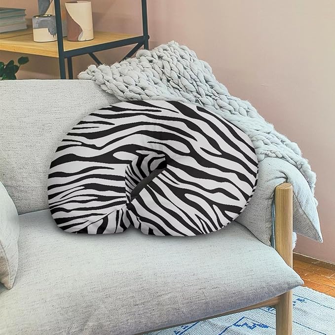 Grey Zebra Stripes Nursing Pillow Cover for Baby Boy Girl Slipcover for Breastfeeding Pillows, Soft and Stretchy Safely Breastfeeding Pillow Cover
