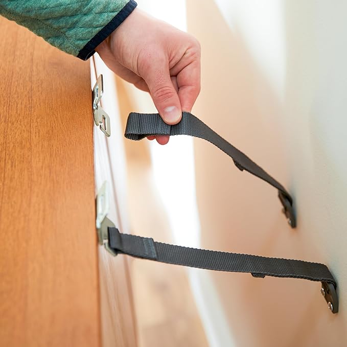 Safety 1st TV & Furniture Safety Straps, Black, 2‑Pack, Screws Included (Pack of 12)
